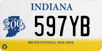 IN license plate 597YB