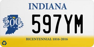 IN license plate 597YM