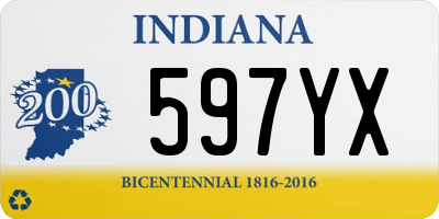 IN license plate 597YX