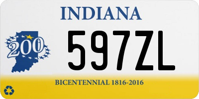 IN license plate 597ZL