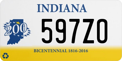 IN license plate 597ZO