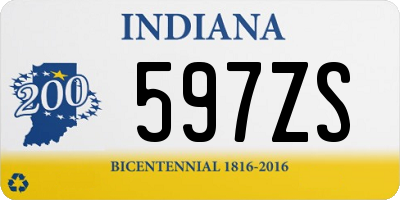 IN license plate 597ZS