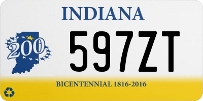 IN license plate 597ZT