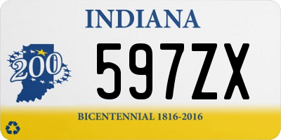 IN license plate 597ZX