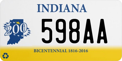 IN license plate 598AA