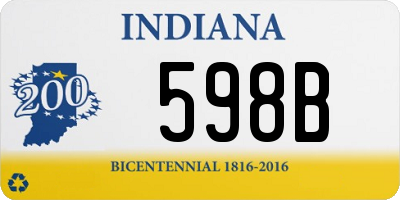 IN license plate 598B