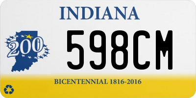 IN license plate 598CM