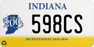 IN license plate 598CS