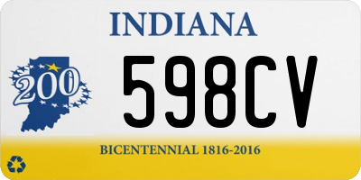 IN license plate 598CV