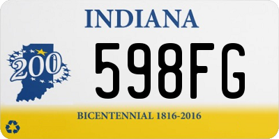 IN license plate 598FG