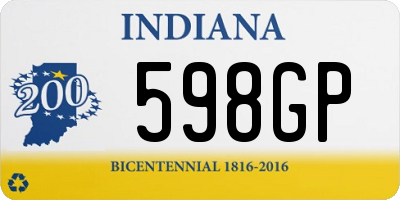 IN license plate 598GP