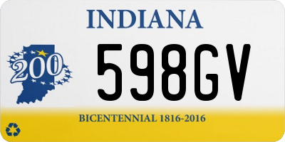 IN license plate 598GV
