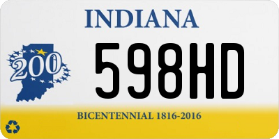 IN license plate 598HD