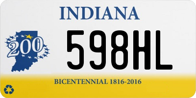 IN license plate 598HL