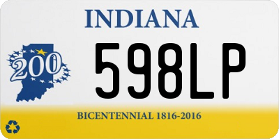 IN license plate 598LP