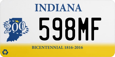 IN license plate 598MF