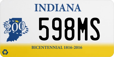 IN license plate 598MS