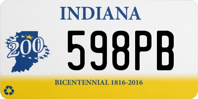 IN license plate 598PB