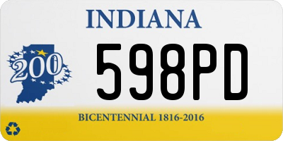 IN license plate 598PD