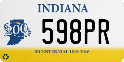 IN license plate 598PR