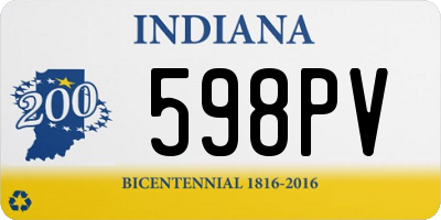 IN license plate 598PV
