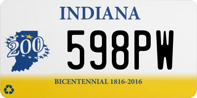 IN license plate 598PW