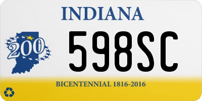 IN license plate 598SC