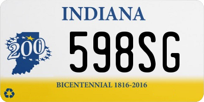 IN license plate 598SG