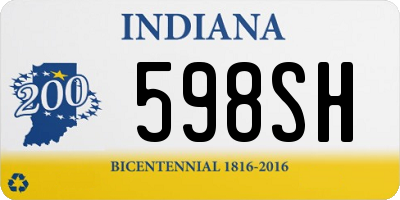 IN license plate 598SH