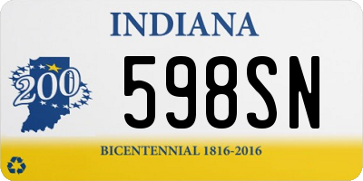 IN license plate 598SN