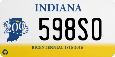 IN license plate 598SO