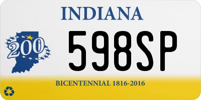 IN license plate 598SP