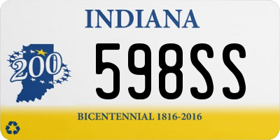 IN license plate 598SS