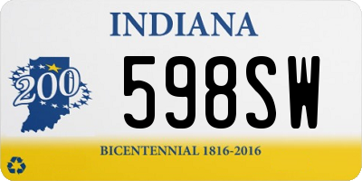 IN license plate 598SW