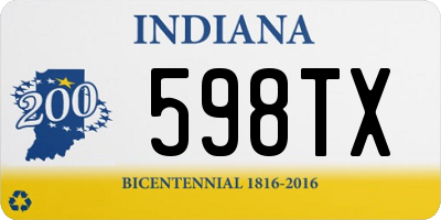 IN license plate 598TX