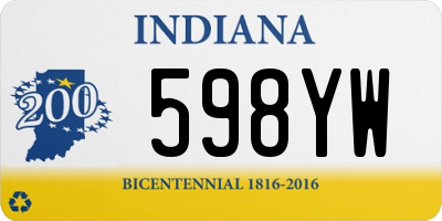 IN license plate 598YW