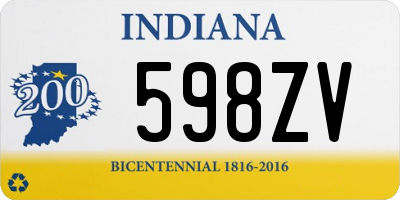 IN license plate 598ZV