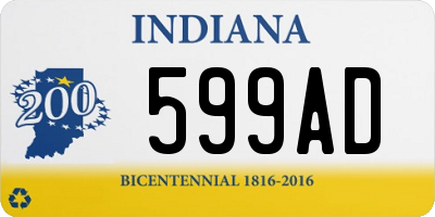 IN license plate 599AD