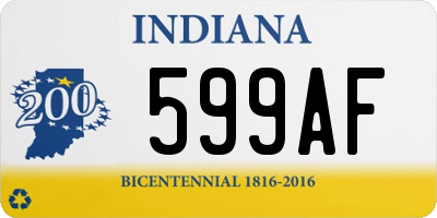 IN license plate 599AF