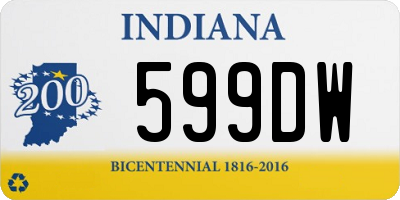 IN license plate 599DW