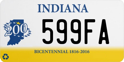 IN license plate 599FA