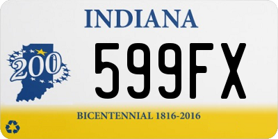 IN license plate 599FX