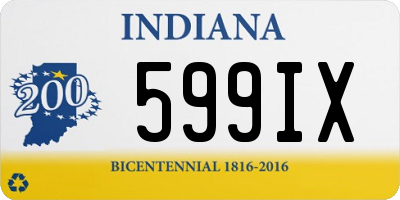 IN license plate 599IX