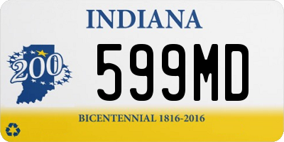 IN license plate 599MD