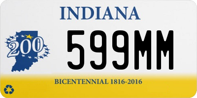 IN license plate 599MM