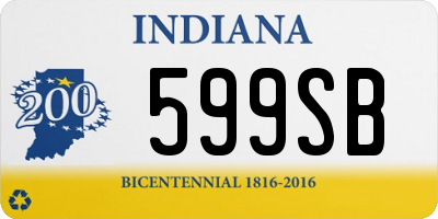 IN license plate 599SB