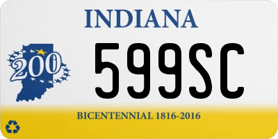 IN license plate 599SC