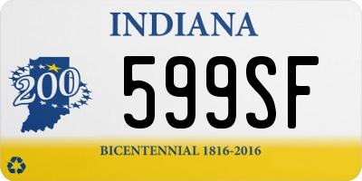 IN license plate 599SF