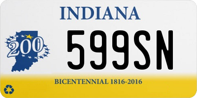 IN license plate 599SN