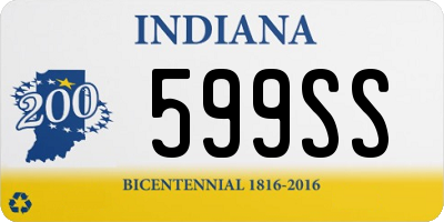 IN license plate 599SS